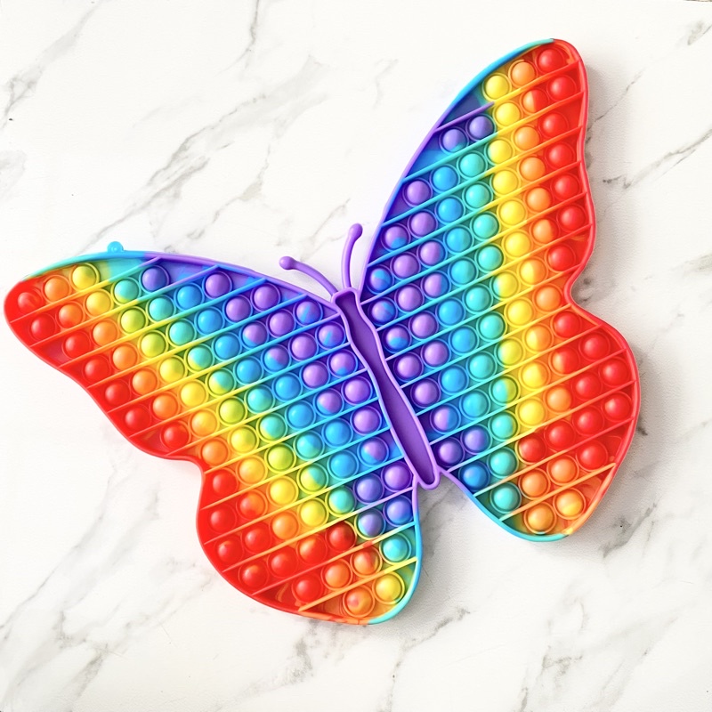 Pop It JUMBO Raksasa Mainan Anak Toys Dinosaurus Kupu Hello Kitty Unicorn-KUPU Rgb