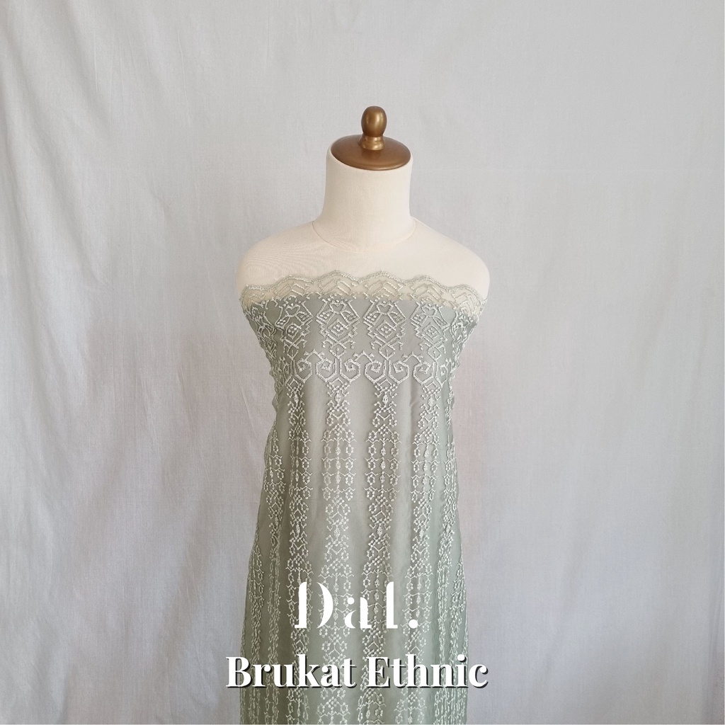 Paket Kain Bridesmaid Seragam Premium Lamaran Keluarga Lengkap Satin Kebaya Brokat Warna Sage Green