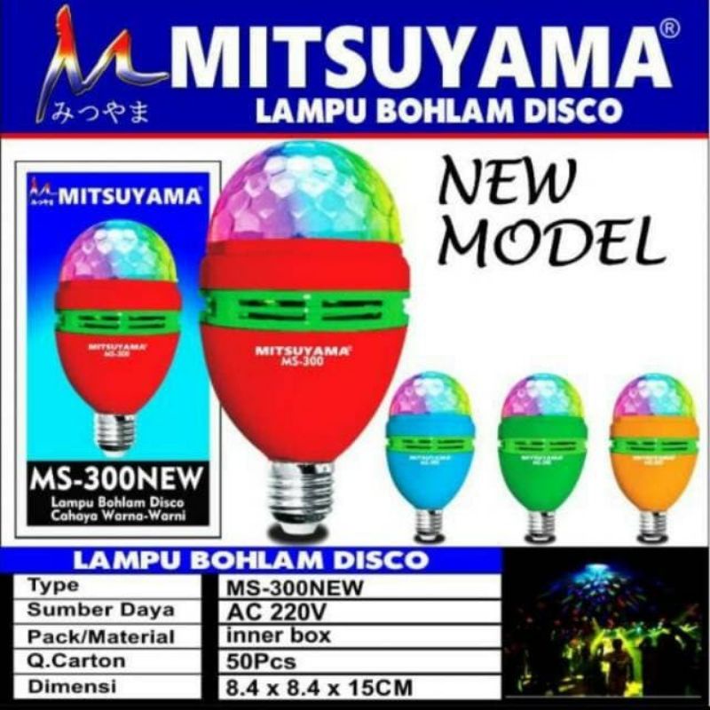 Lampu Bohlam Disco Mitsuyama Ms-300 Cahaya Warna Warni - Lampu Disco