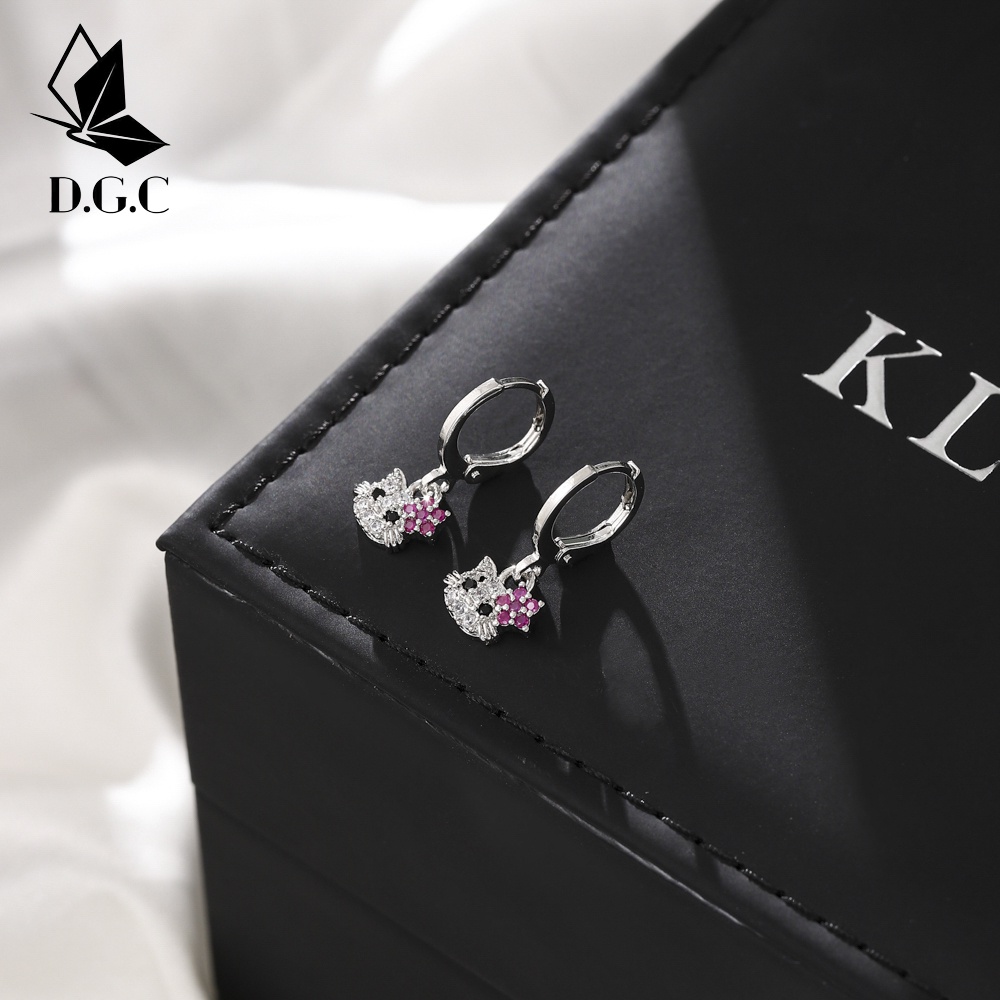 ✅COD✨Anting Titanium Wanita Lucu Hellokitty Korea Earrings Silver Juntai Aksesoris Anak Murah D152