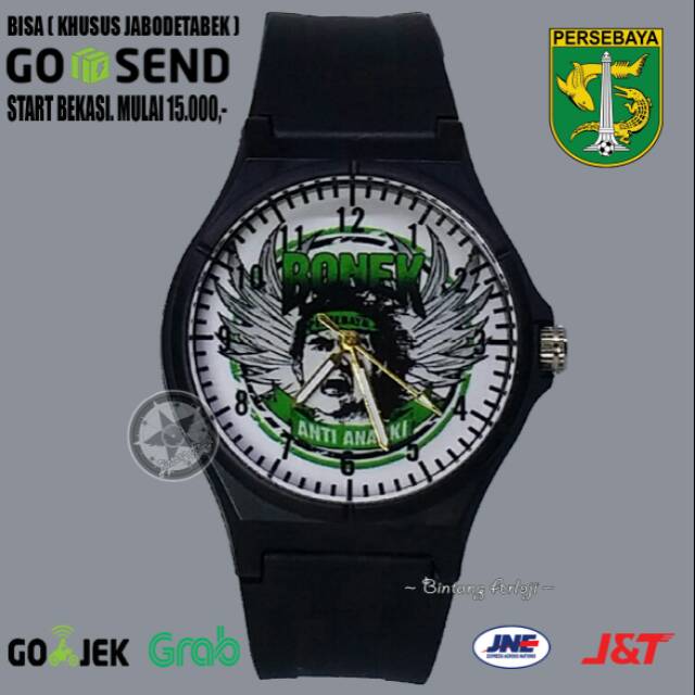 JAM TANGAN PERSEBAYA ANTI AIR (+BOX JAM BB &amp; +BATREI CADANGAN)