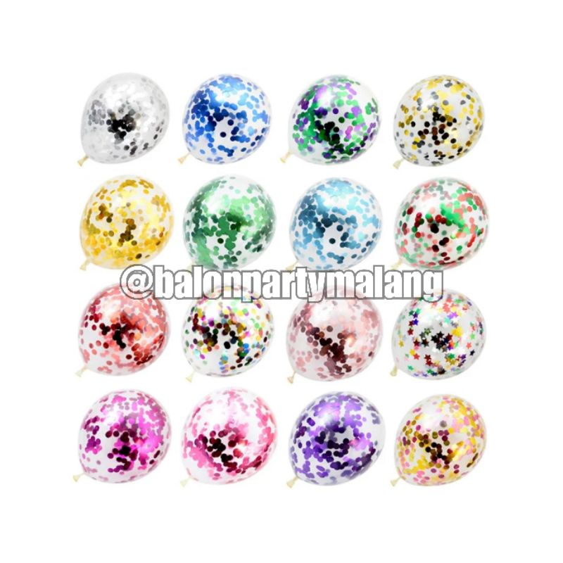 isi confetti bulat balon bening pvc 10gram