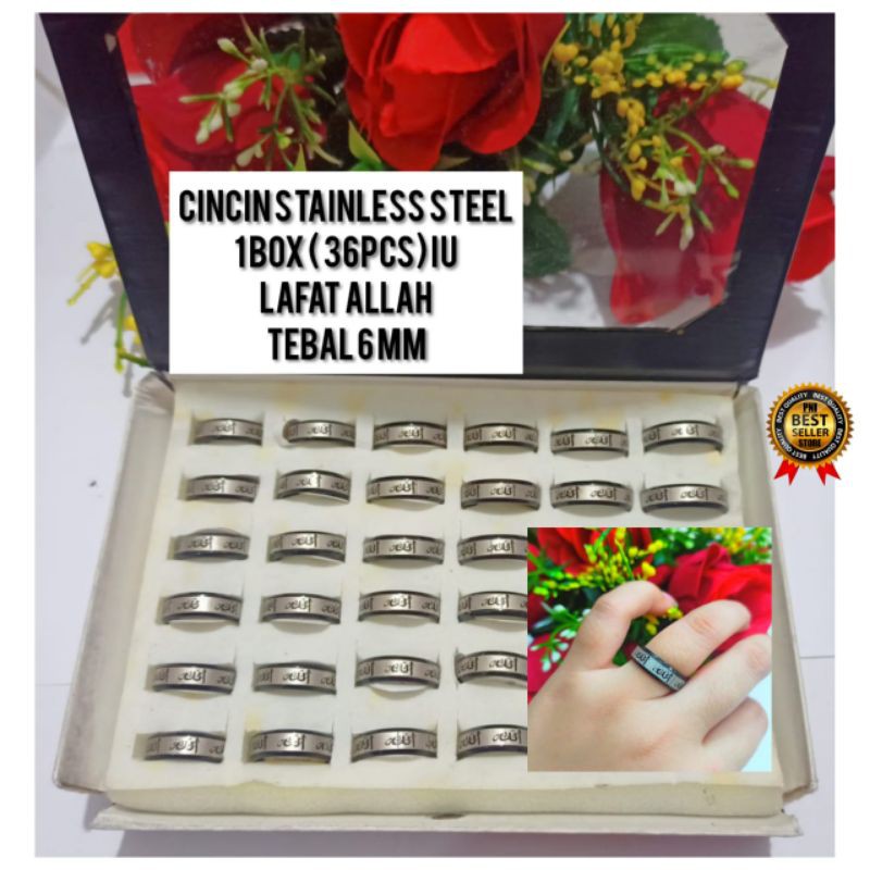 Cincin pria wanita STEENLESS steel 1 Box 36pcs termurah