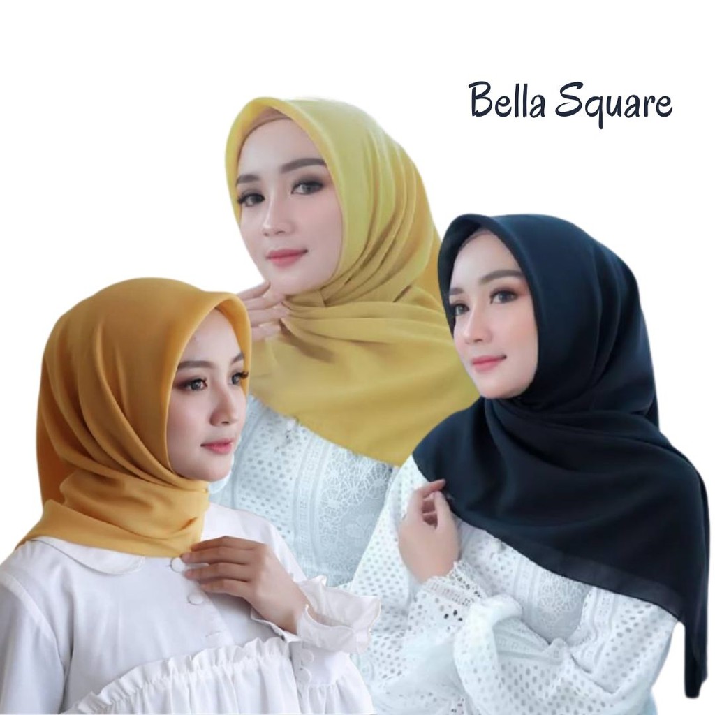 Segi Empat Bella Square / Hijab Plain Bella Square (Warna 2) | Shopee