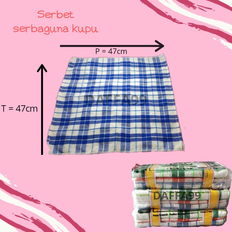 1 LUSIN SERBET DAPUR / LAP PIRING UKURAN 50 X 50 CM