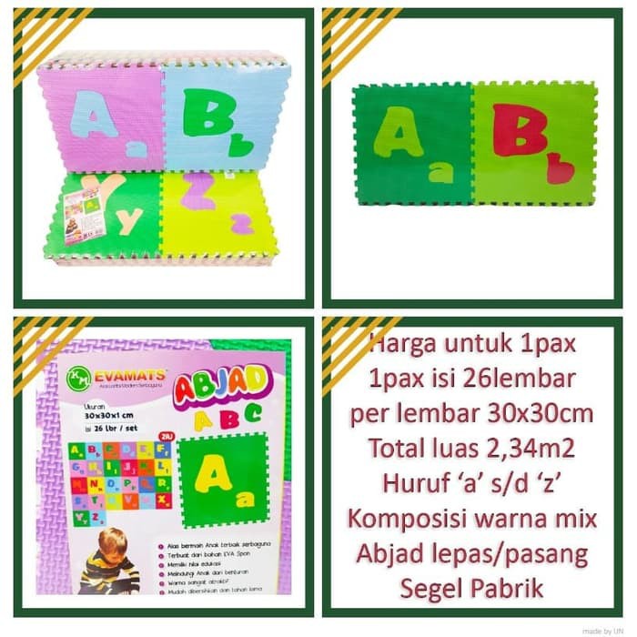Karpet Evamat Puzzle Abjad uk30x30 isi 26pcs - PT1222