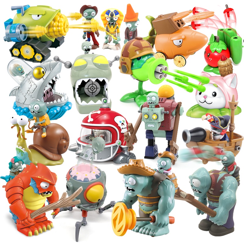 1pc Mainan Action Figure Model Plant Pirate Peashooter gatling pea shooter Zombie boss Untuk Anak Laki-Laki