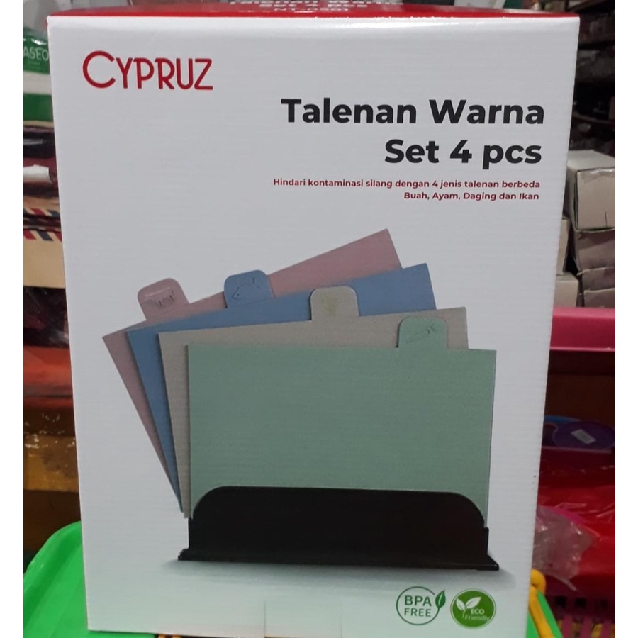 Cypruz NT-0501 Talenan Warna Set 4 Pcs Chopping Board BPA Free