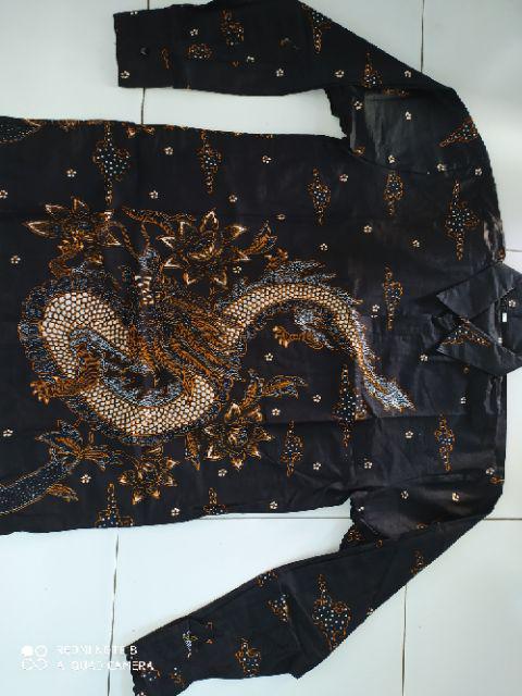 Kemeja Batik Cowok Batik Pria Hitam Manis Bswart