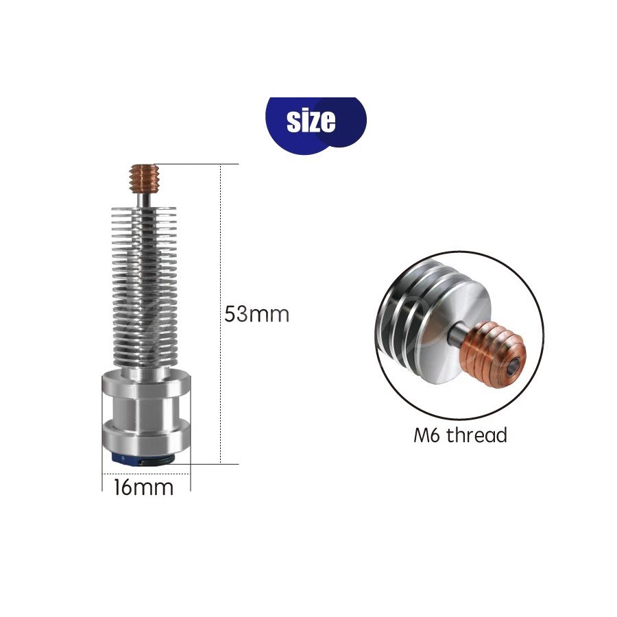 Mellow All Metal NF Smart E3D V6 Heat Sink 1.75MM Direct &amp; Bowden