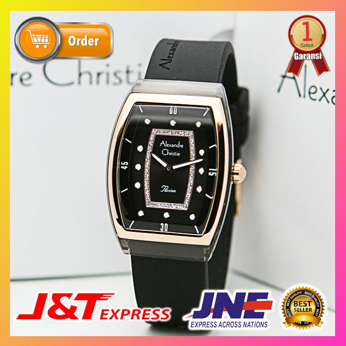 JAM TANGAN ALEXANDRE CHRISTIE ALEXANDER CHRISTIE WANITA COWOK ORIGINAL ORI ORIENT AC 2847 BLACK ROSE