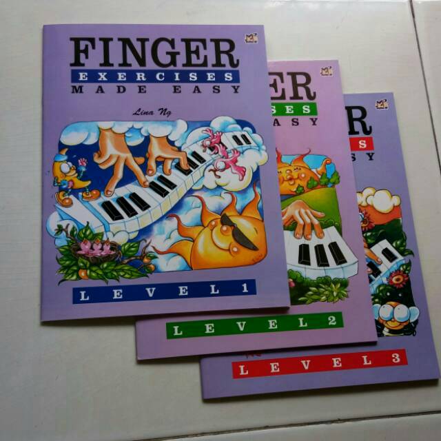 Paket buku Finger Exercise level 1-3 paket isi 3 buku piano by Lina Ng piano books