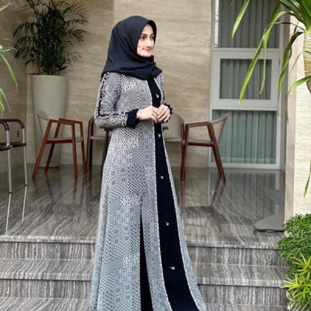 Aleena Dress Motif Hitam Javina size S