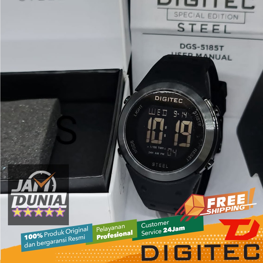 JAM TANGAN DIGITEC ORIGINAL - DIGITEC DGS-5185T BK DGS5185 JAM DIGITEC 5185 JAM TANGAN PRIA TR RS
