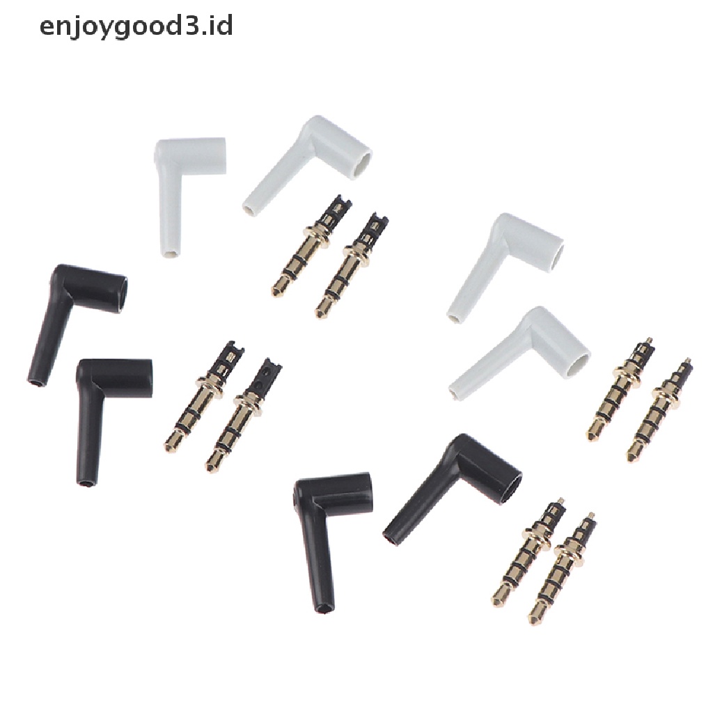 2pcs / Lot Jack Plug 3.5mm 90 Derajat 3 / 4 Pole 3.5 Lapis Emas
