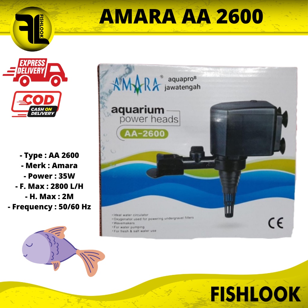 Amara AA 2600 AA2600 mesin pompa aquarium aquascape kolam hidroponik