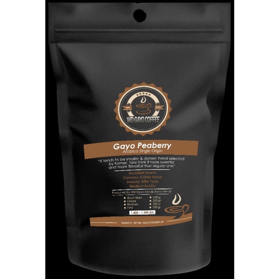 

Kopi Arabika Peaberry Gayo/Kopi Tunggal 500 gr