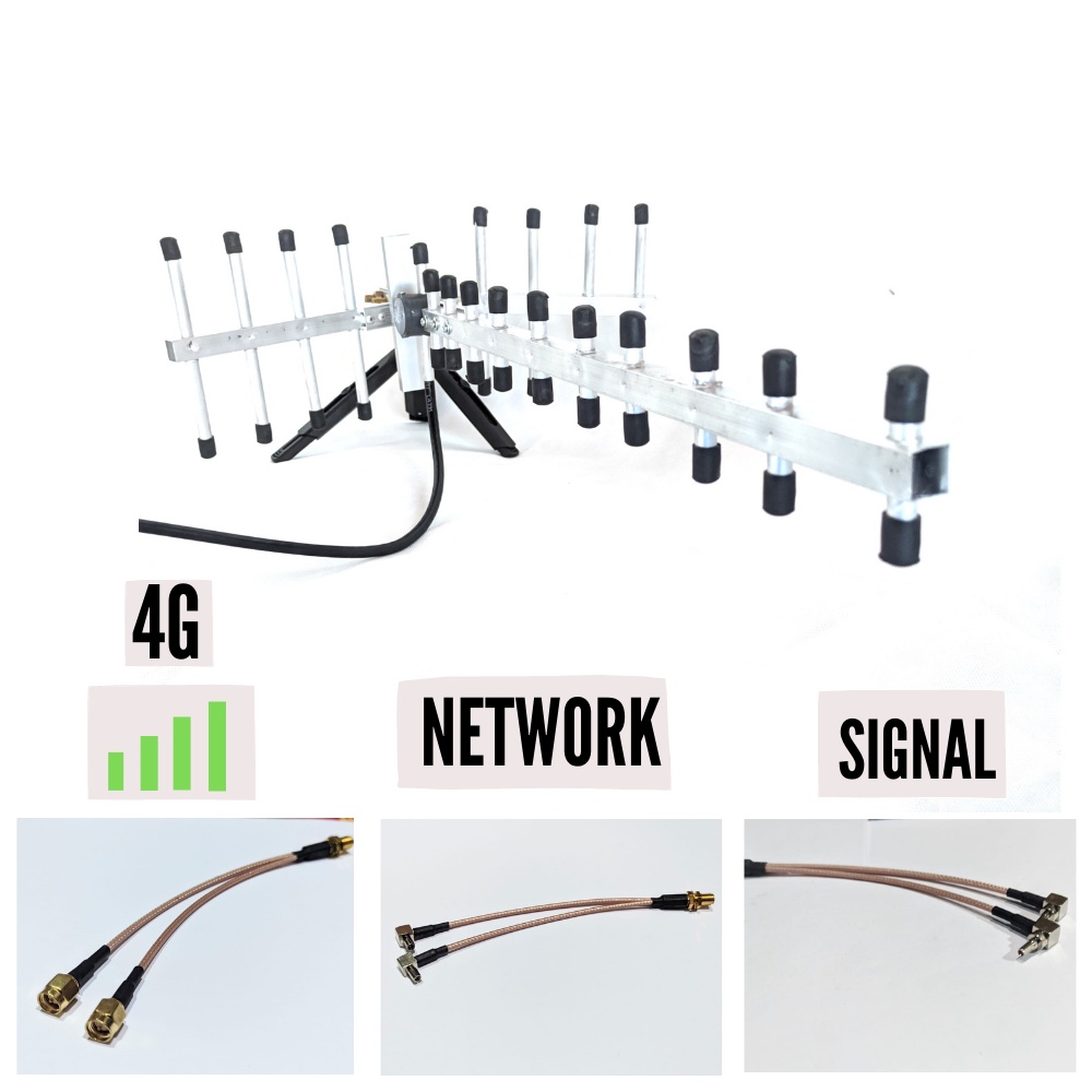 ANTENA SINYAL MODEM/MIFI KABEL 15 M/ANTENA YAGI 12 ELEMEN PIGTAIL GANDA TS9/CRC9 DLL