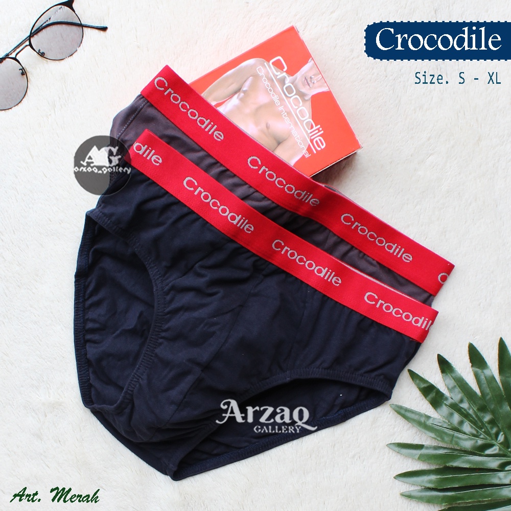[COD] Ready  [ 2 pcs ] Celana Dalam Crocodile MERAH / Celana Dalam Pria / Cd Crocodile / Cd Pria / C