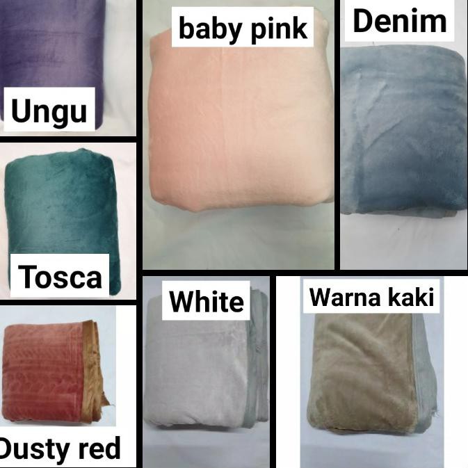 Selimut Bulu  tebal Motif Polos Ukuran 180 x 200cm