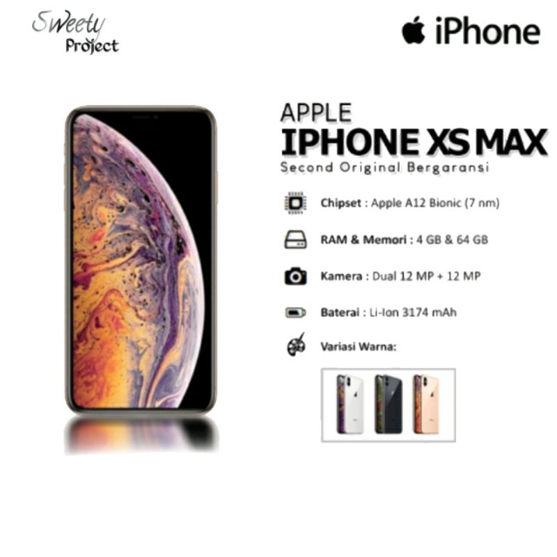 Apple IPhone XS MAX (64 GB) Second Original Like New Fullset