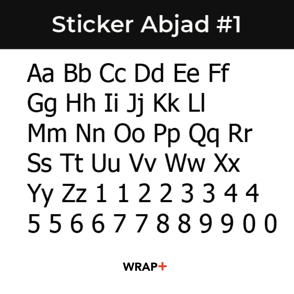 

Cutting Sticker Abjad 1 set, Stiker huruf 1 set
