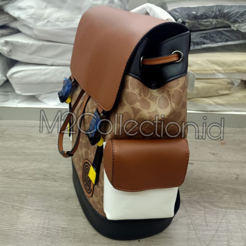 Tas Ransel Coach Logo Block Backpack Mirror Quality