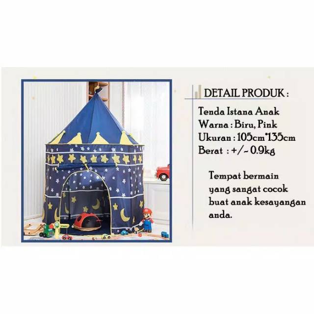 Tenda anak camping tent kids toodler baby child camp castle istana mainan jumbo hadiah frozen toys