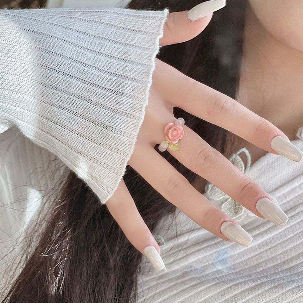 NEEDWAY Cincin Kupu-Kupu Perempuan Retro Vintage Mini Manik Peri Manis Perhiasan Fashion