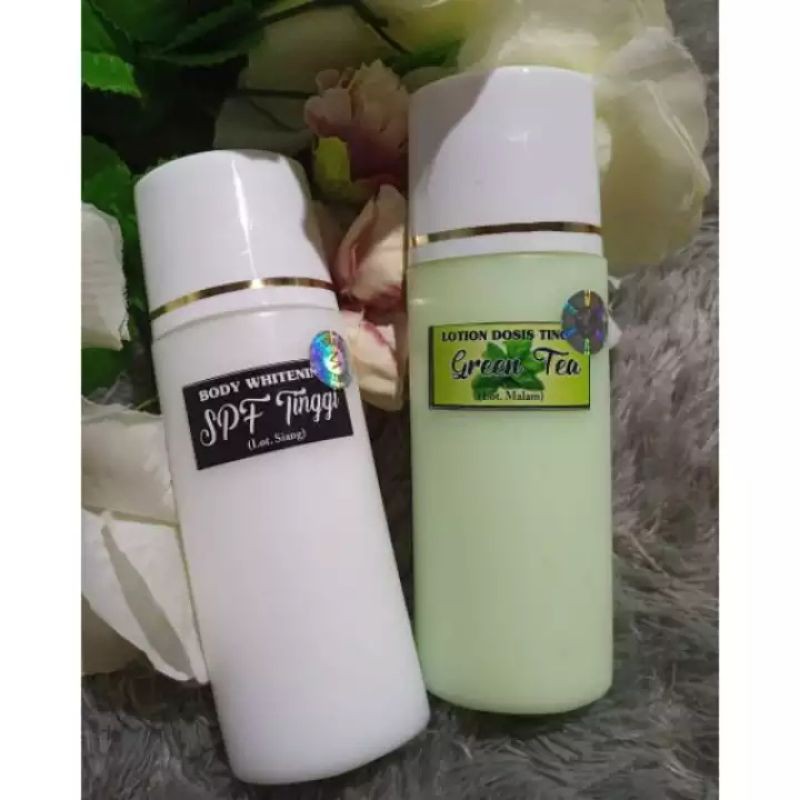 ISI 2 PAKET HB GREEN TEA/ HB DOSTING/ LOTION GREEN TEA ORIGINAL PEMUTI