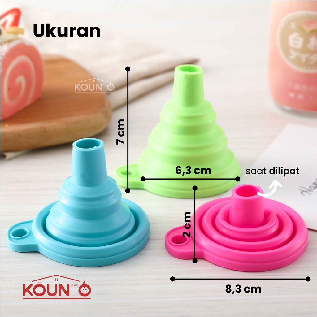 Corong Air Corong Minyak Corong Lipat Bulat Karet Silikon Flexsible Portable Foldable Silicone