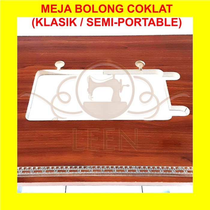 Meja Mesin Jahit Singer Butterfly Klasik / Semi Portable Bolong LEEN