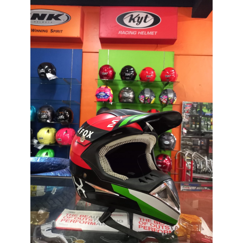 HELM JPX CROSS FOX 3 WARNA PUTIH HIJAU HITAM