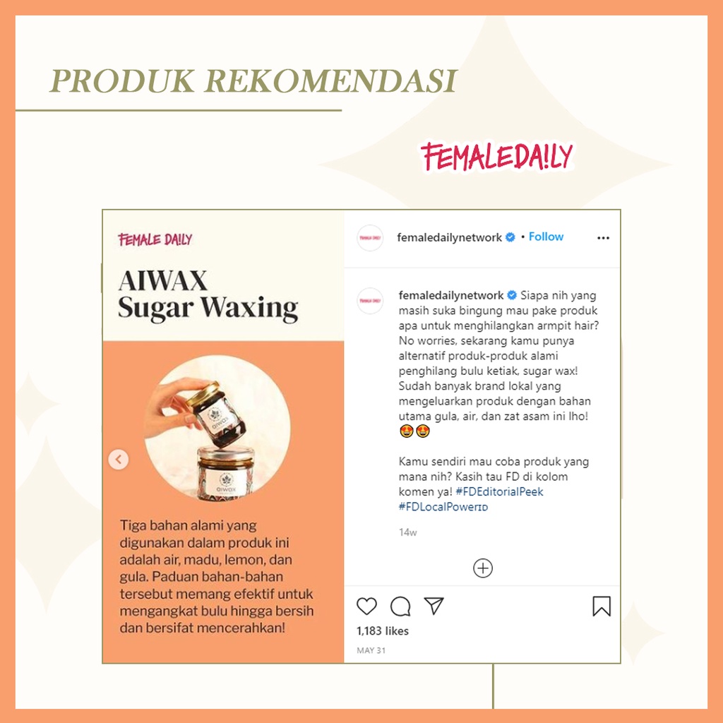 Perawatan Tubuh Wax Waxing Alami Penghilang Bulu Kaki Hingga Ke Akar - Aiwax 400gr Original Normal