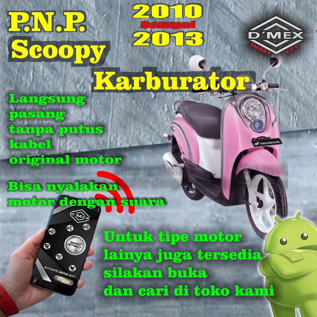 REMOT MOTOR WIFI DMEX Scoopy Karburator 2010-2013