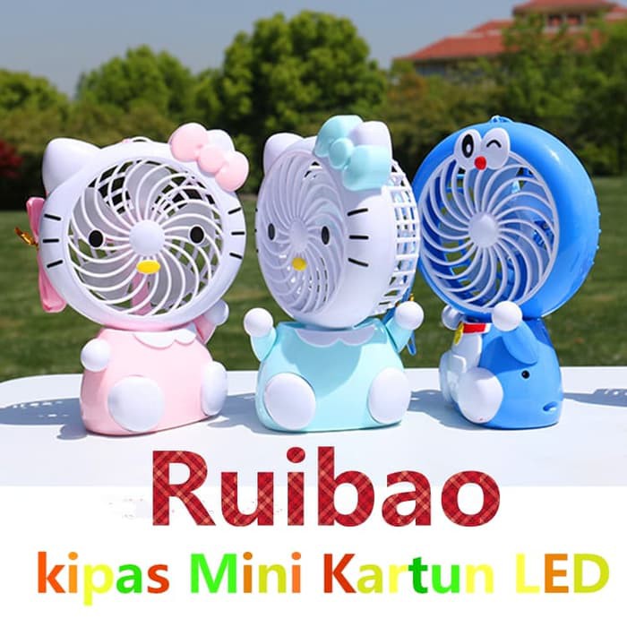  Kipas Angin Karakter Lampu LED Mini Fan Portable A09 