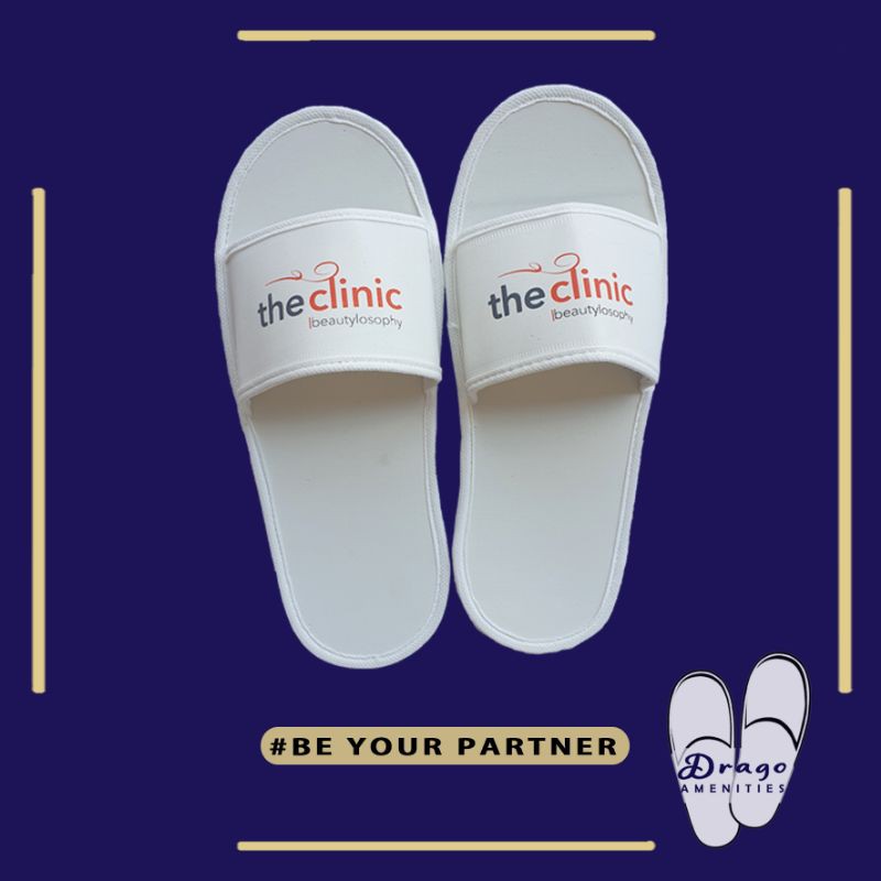 Sandal hotel 3mm 4 mm 4,5mm custom sablon logo tulisan murah spa sandal klinik souvenir