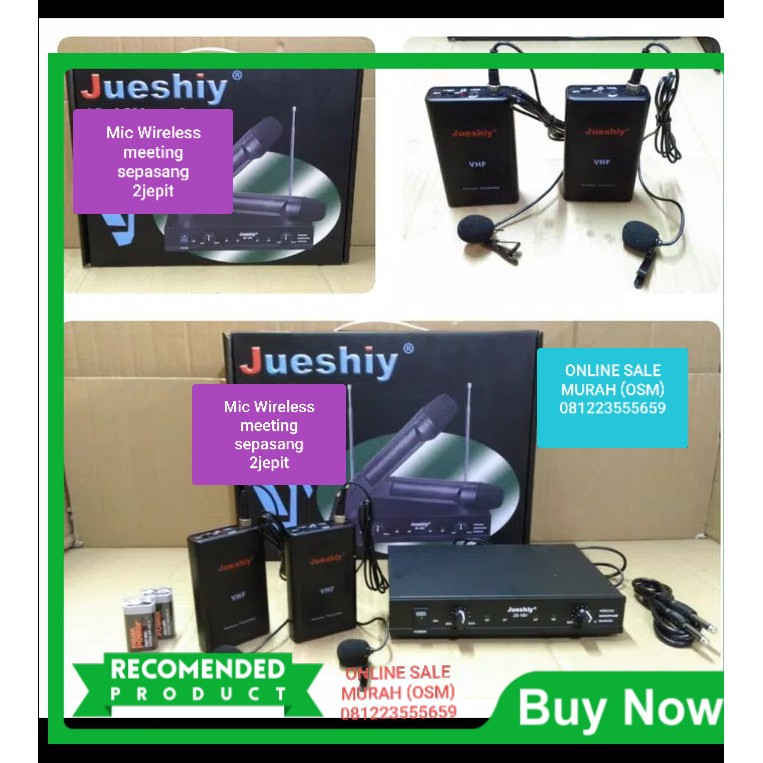 jueshiy original Mic headset condesor mik pro karaoke mikrophone juesiy microphone audio sound vokal vocal professional panggung dj studio Jepit Kancing kerah baju Clip sensitif aux emas klip wireless wireles tie ceramah pidato panggung imam asli 2 MIC JE