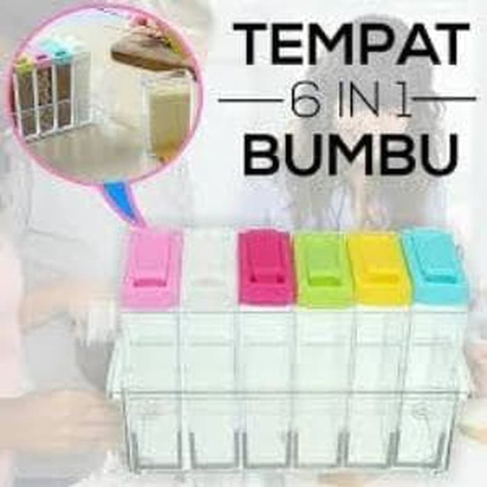 Tempat/Rak Bumbu Unik Warna Warni 4 IN 1/Tempat Bumbu Tempel Dinding***TOP