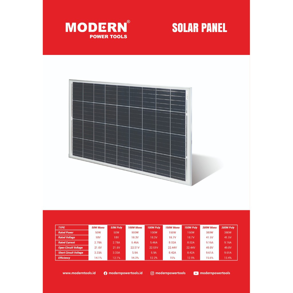 SOLAR PANEL / SOLAR CELL / PANEL SURYA MONO 380 WP MODERN