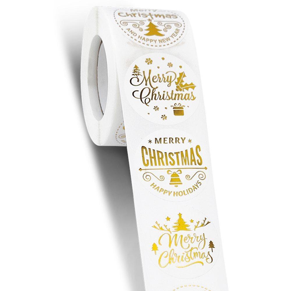 Top Merry Christmas Stiker Paket Baking Stamping Kartu Label Liburan DIY Decor Dekorasi Natal