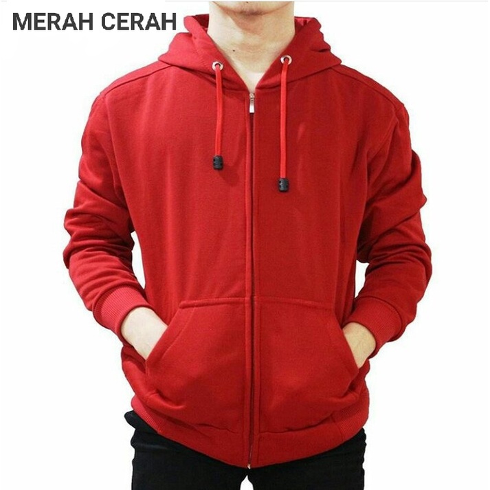 (promo) Jaket zipper polos L,XL,XXL navy pria wanita hoodie mjl store