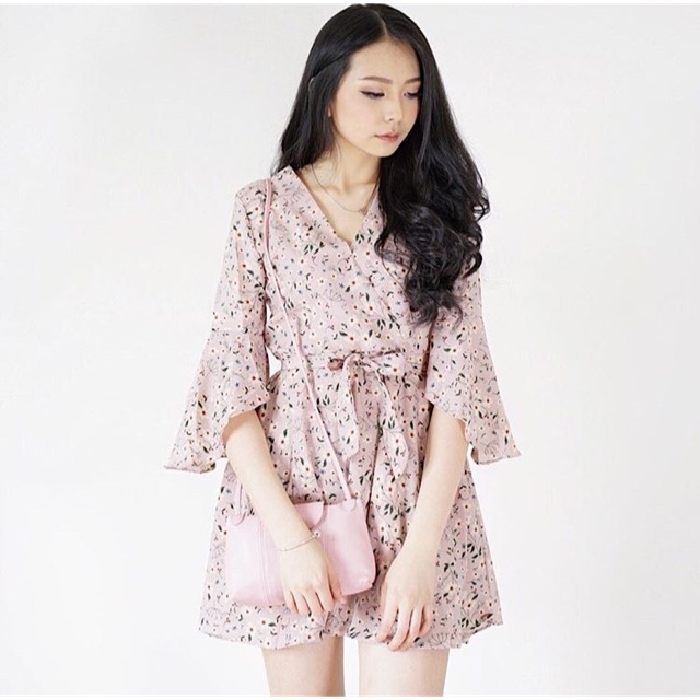Flora Dress in Pastel Pink