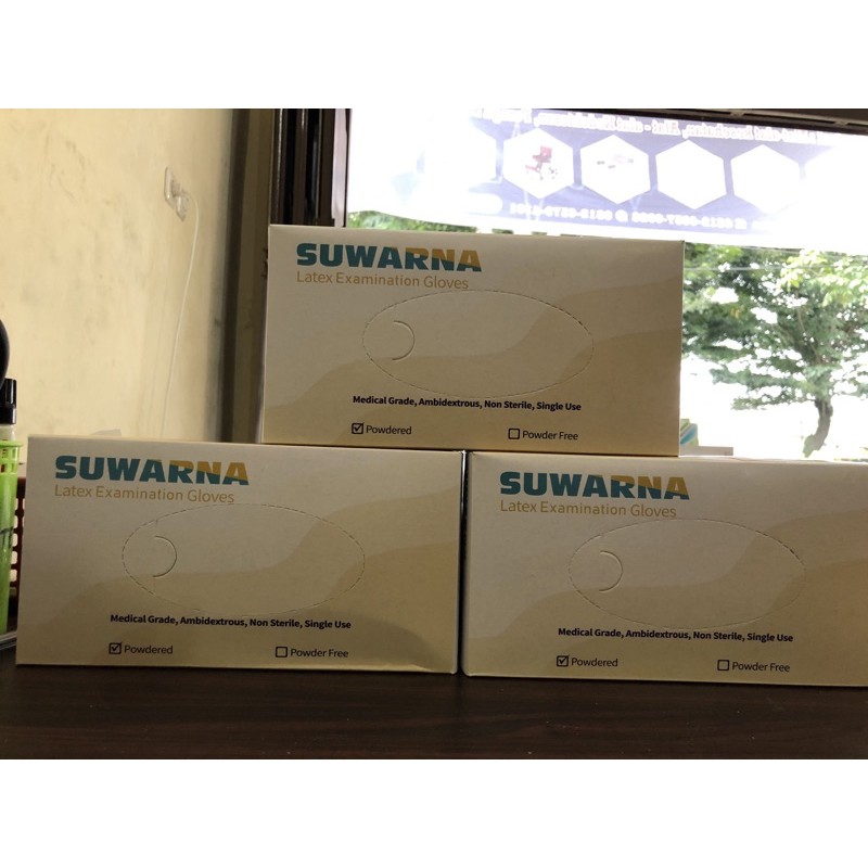 Sarung Tangan Latex Suwarna Sarung tangan  Powdered SUWARNA handscoon suwarna