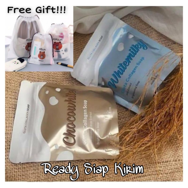

[READY] Free Gift!! Gluta Collagen Soap Chocowhite Whitemilky