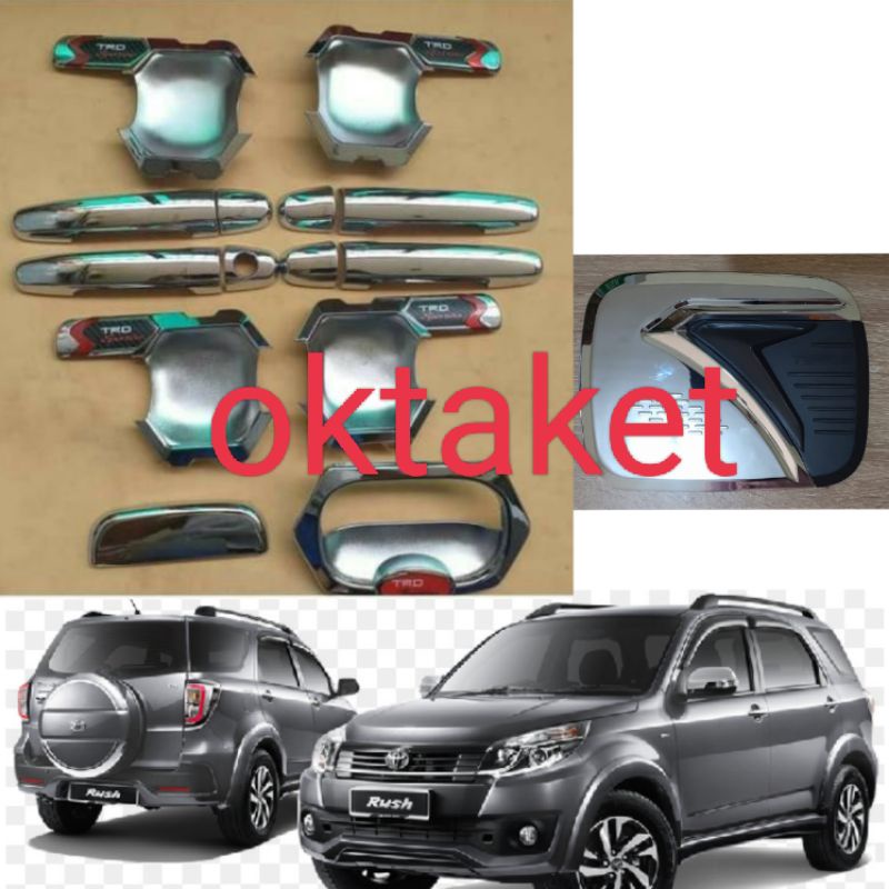 paket outer handle tank cover Rush Terios lama 2007 2010 2012 2015 2017 Trd Sportivo Chrome