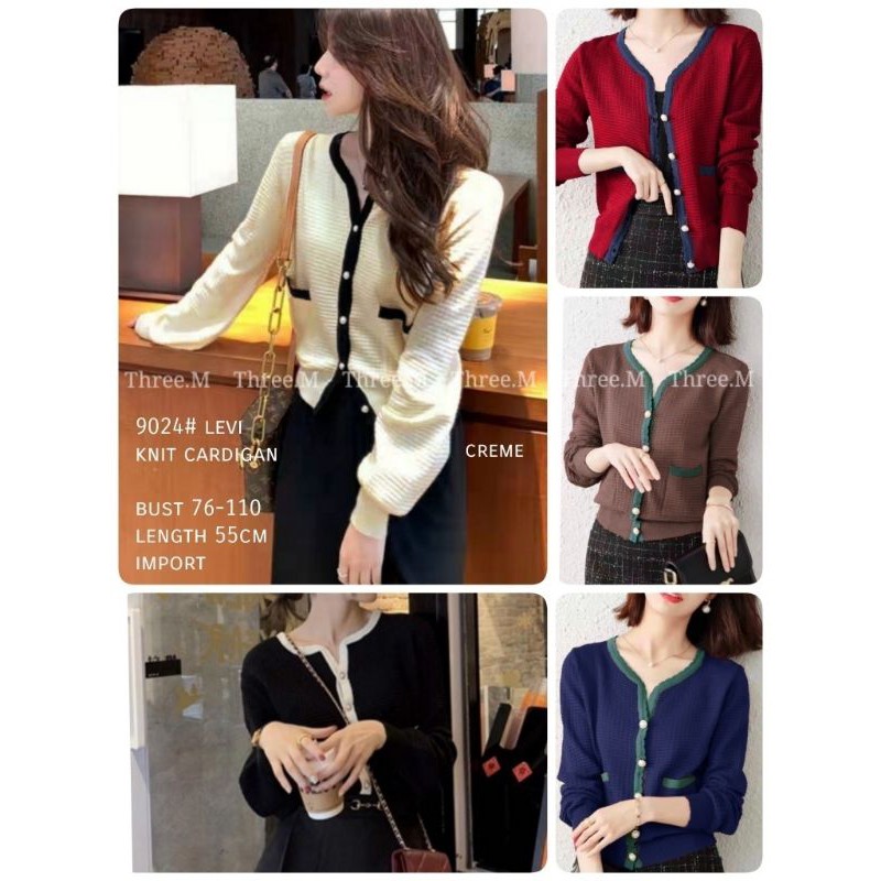 MDLV ~ BM 9024 LEVI KNIT CARDIGAN // CARDIGAN RAJUT IMPORT // FASHION IMPORT WANITA