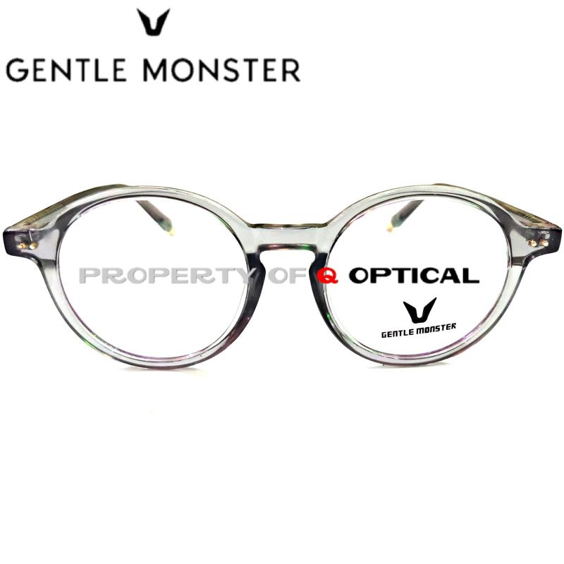 Kacamata Frame Pria Dan Wanita Gentle Monster G2815-C4 Grey Transparant Model Round