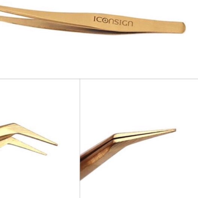 ICONSIGN pinset tweezer high quality russian rusian eyelash extension pinset bengkok
