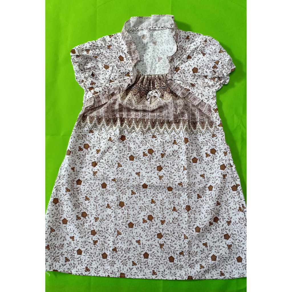 Baju Gaun Dress Batik Anak Perempuan Murah usia 3-4 Tahun